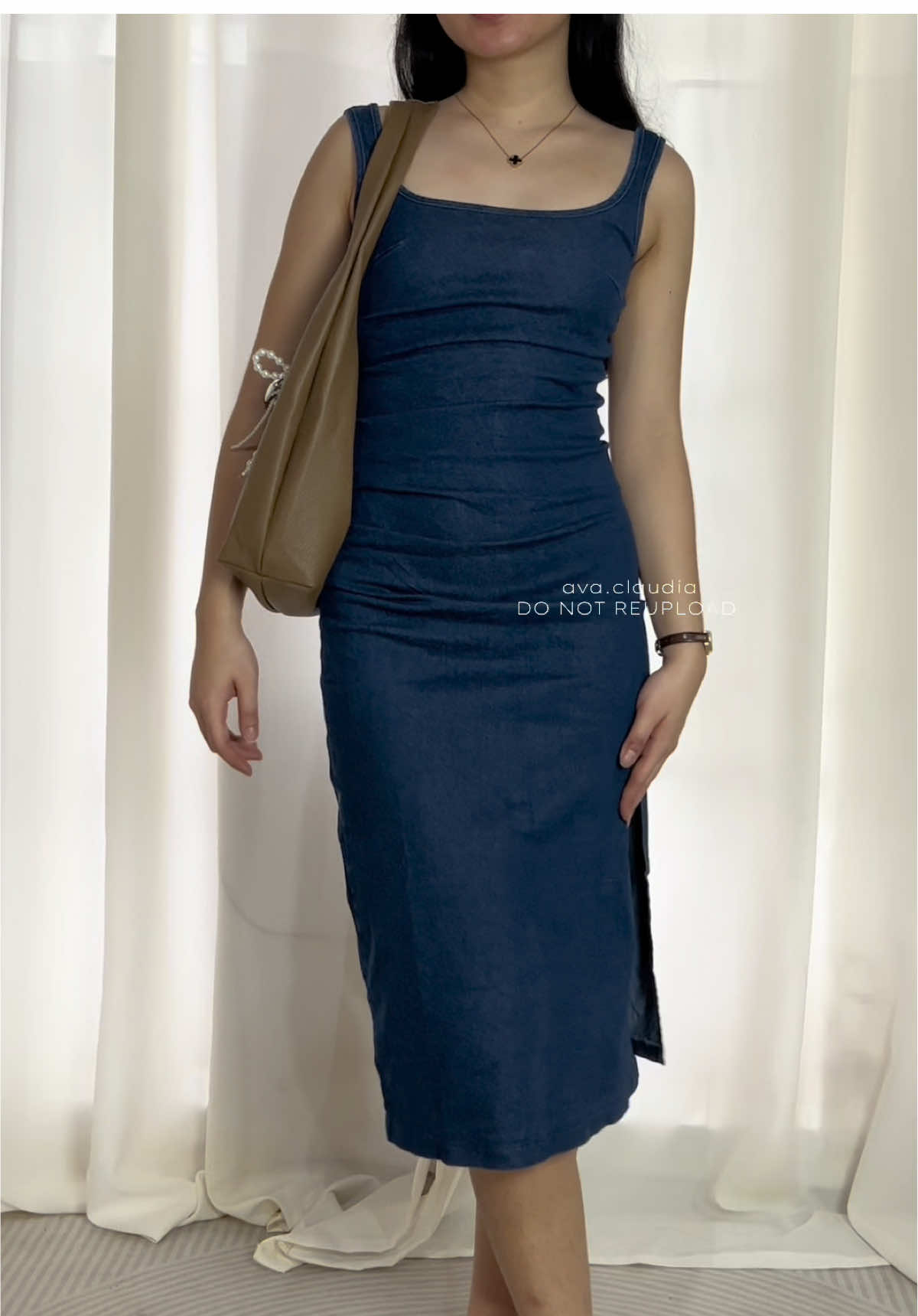 i am still about this denim dress 🩵 high quality & comfy ☁️                             #dress #longdress #minidress #casualoutfits #simpleoutfit 