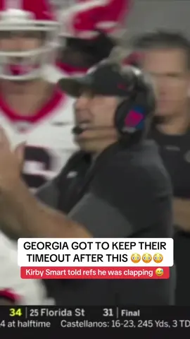 Georgia was able to retain their timeout. Right call or nah? 🤔👀 #football #CollegeFootball #cfb #georgia #kirbysmart 