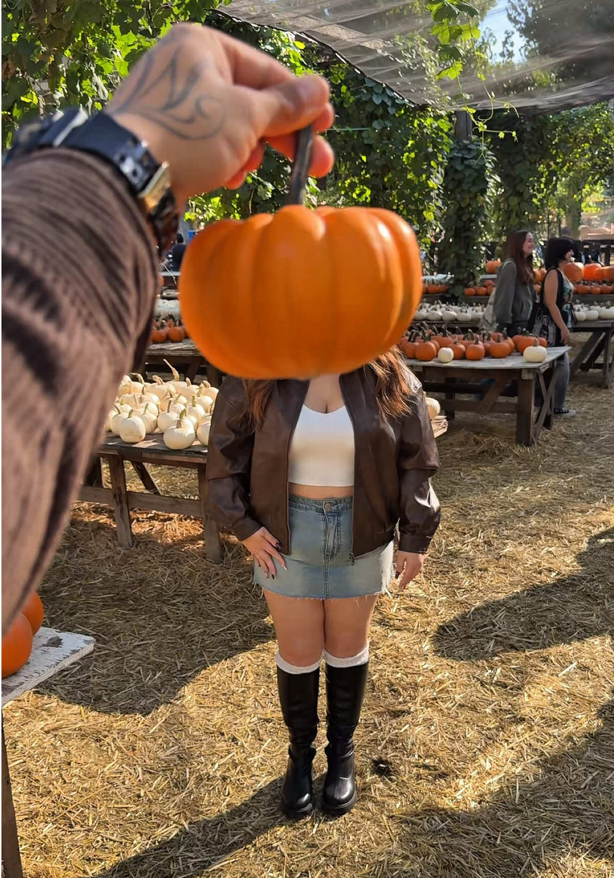 Family pumpkin patch fits🎃🍂 #liveoak #liveoakpumpkinpatch #pumpkinhead #inlandempire #ie 