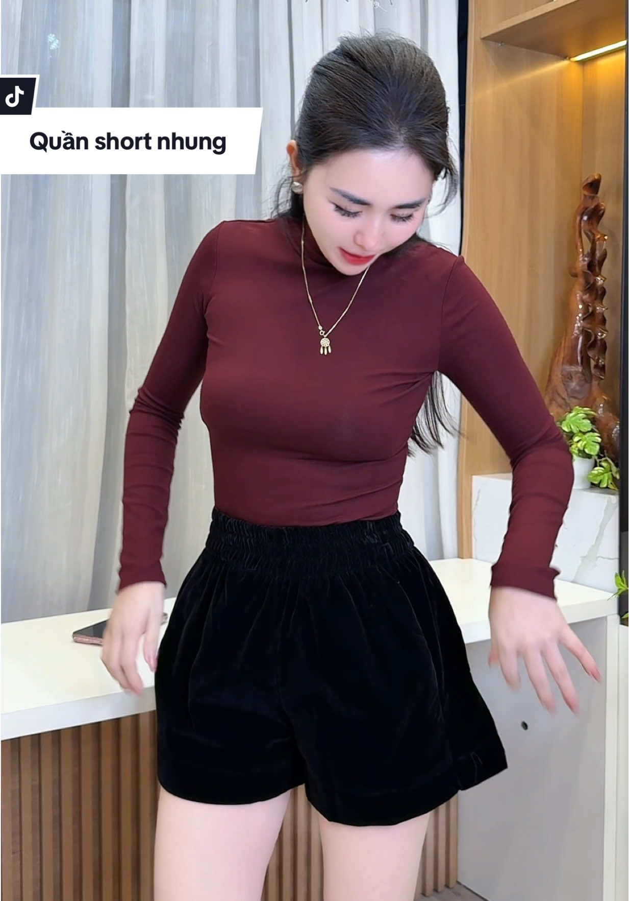 Quần short nhung 2 lớp #thudongxudaily #quanshort #quanshortnu #quannhung 
