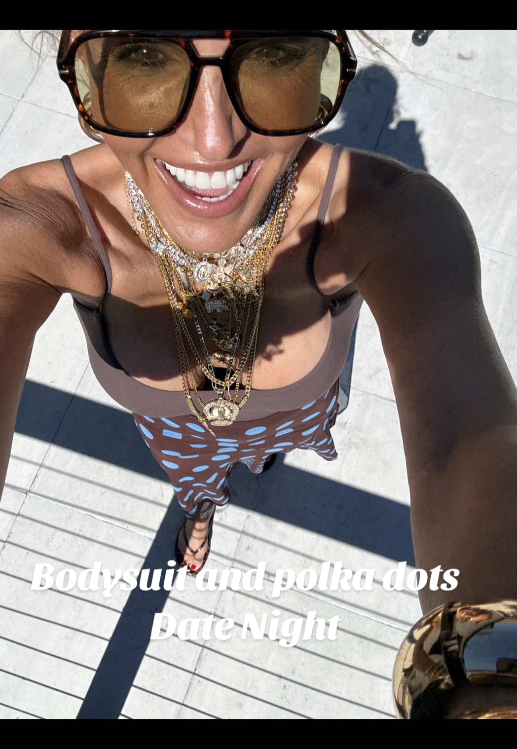 Polka dots and bodysuit for a date night 🔥 Date night outfit inspo! Affordable fashion! Still very hot in LA so here we go!  #polkadots #sheer #bodysuitstyle #maxiskirt #affordablefashion 