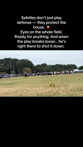 When you play safety, you are the last line of defense. One wrong move can mean six points the other way — but not on his watch. My boy was locked in. 💪🏈 #SafetyLife #DefenseStrong #northcarolina #StormElite #9UFootball 