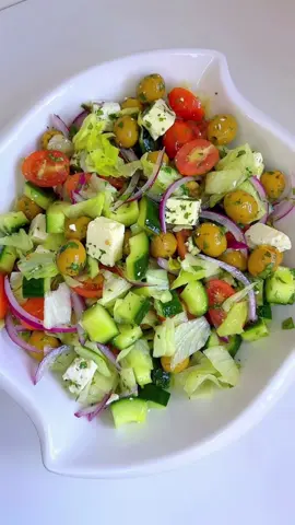 Would you add anything to yours or keep it classic? #GreekSalad #EasyRecipes #FreshAndHealthy #FoodTok  #creatorsearchinsights 