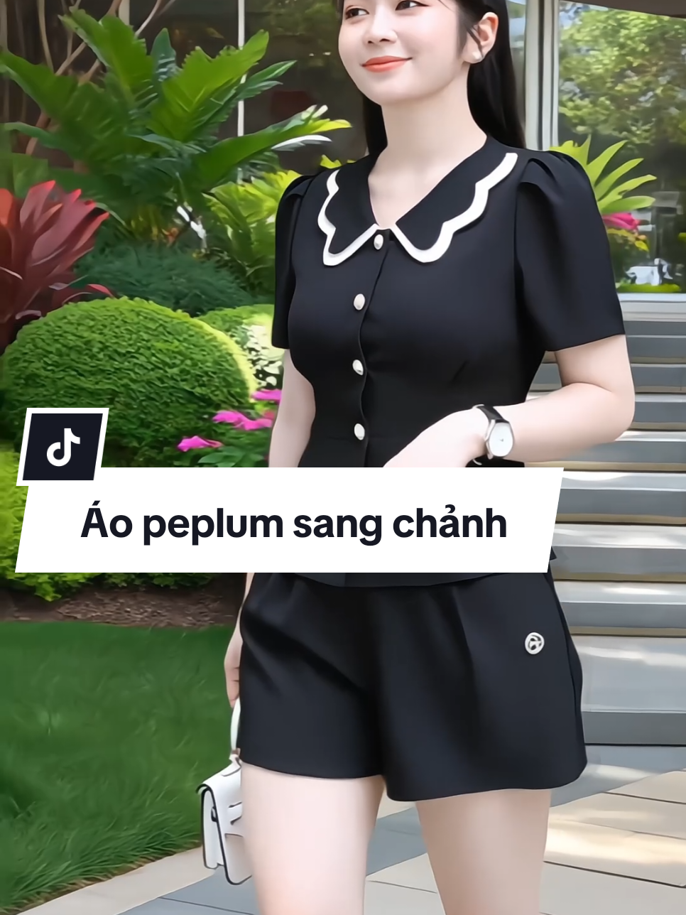 Áo peplum nữ cổ kép 2 tầng tay cộc xinh sang #aosominu #aopeplum #aosomicoctay #aosomicongso #xuhuong 