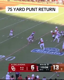 Ryan Niblet takes it to the house with a 75 yard punt return touchdown #fyp #football #CollegeFootball #texas #oklahoma 