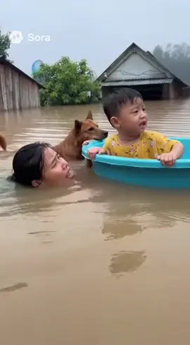 Thương mẹ con bé quá#ngaplut #bão 