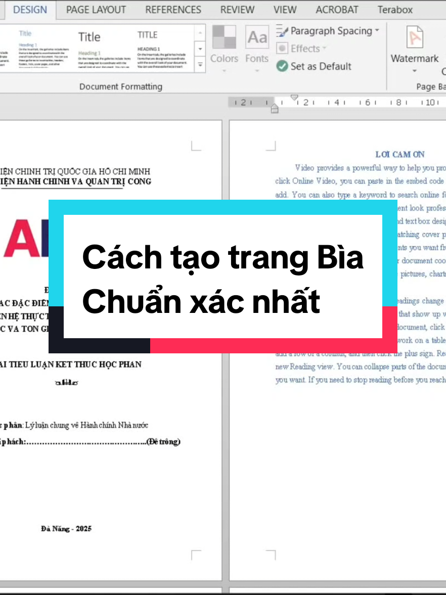 Cách tạo trang bìa chuẩn xác #SuawordAToanPro #ChinhFormWord #HuongDanWord #MeoWordSinhVien #LearnOnTikTok 