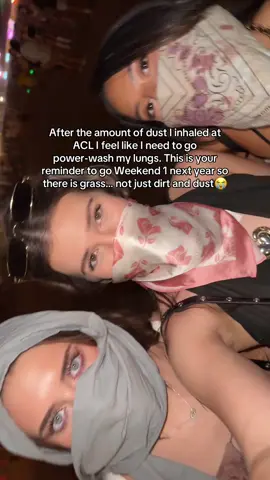 I feel disgusting. I needed a mask the whole time the amount of dust was INSANE. #acl #austin #austininfluencer #austintxinfluencer #texasinfluencer 