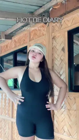 Women's Halter Neck Sculpting Romper - Open Backculpt your curves and move with confidence-this halter-back one-piece hugs in all the right places Minimalist Day Stretchy Womenswear Basic.🩶🤍#hottiediaryph 