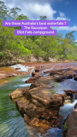Are these Australia’s best waterfalls? THE SAUCEPAN, Eliot Falls Campground, Cape York Peninsula #waterfall #travel #Capeyork #Vanlife #Australia