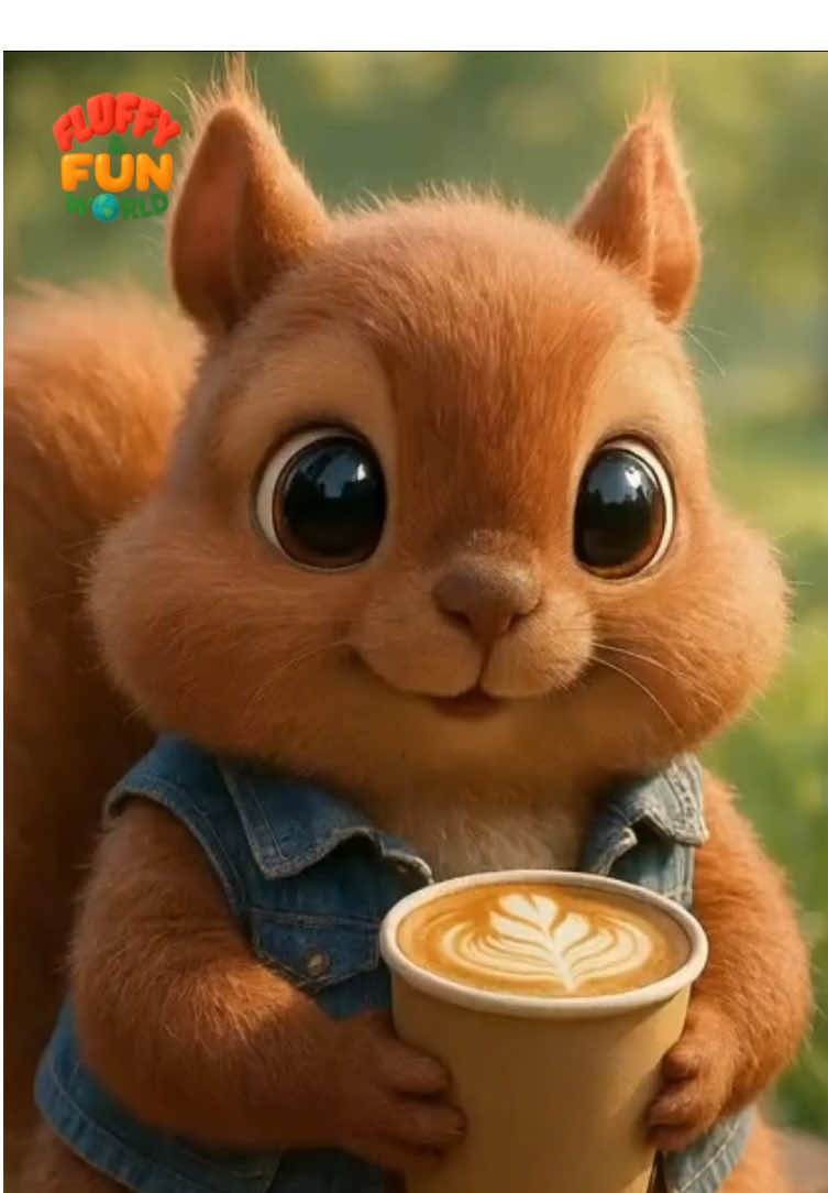 Desea buenos días a un ser querido con esta dulce ardilla #fluffyandfun #ia #buenosdias #amanecer 