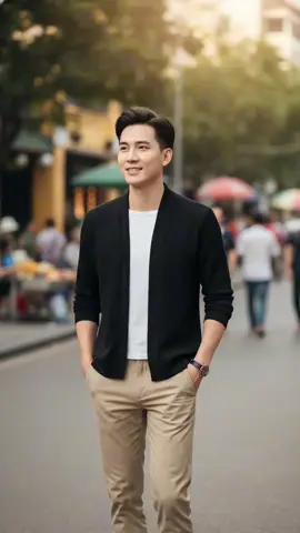 Áo Cardigan 2 Lớp Unisex Vải Tăm Gân Phối Trắng 