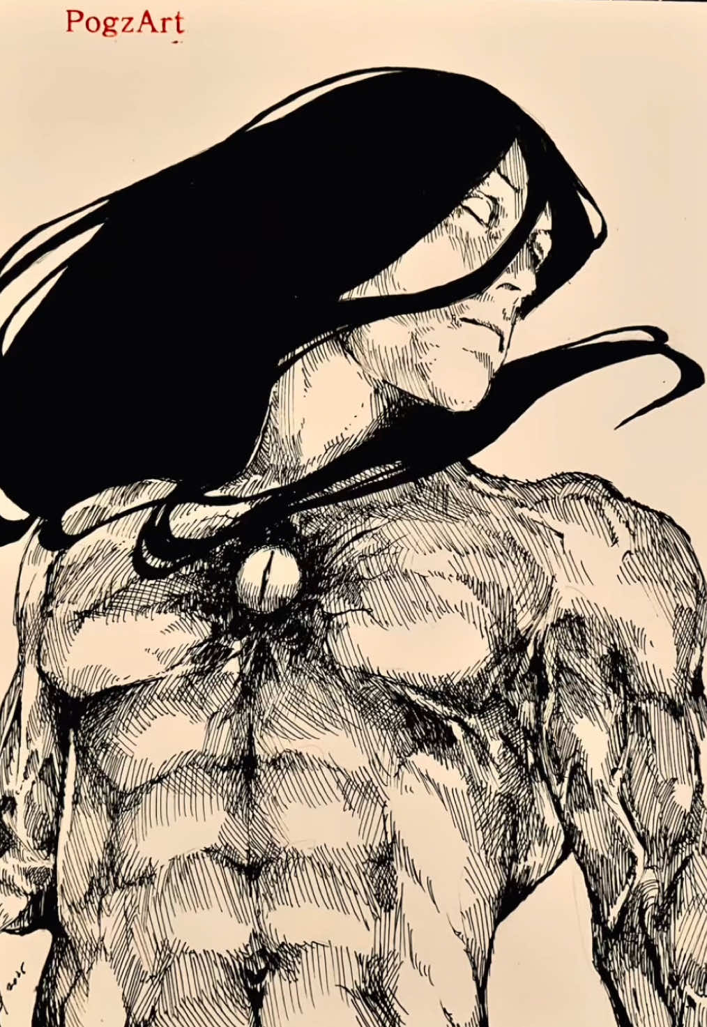 “Kneel. For in his gaze, the unworthy are shredded to dust.” Day 12 Inktober2025 “Shredded” #pogzart #art #drawing #inktober2025 #inktober 