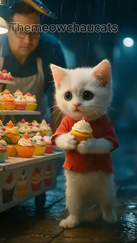 Poor White Kittens Rescued by Kind Shop Owner Emotional Cat Story #shortvideos #catstory #cartoon #ai #cat 