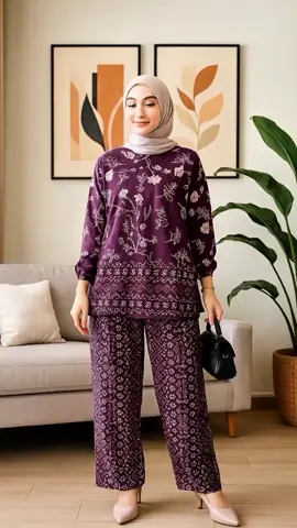 One Set Lusiana Rayon Premium Busui Setelan Wanita Atasan Bawahan Celana Panjang Batik Adem Nyaman Tebal #OneSetLusiana #SetelanWanita #BusuiFriendly #RayonPremium #OOTDBatik 