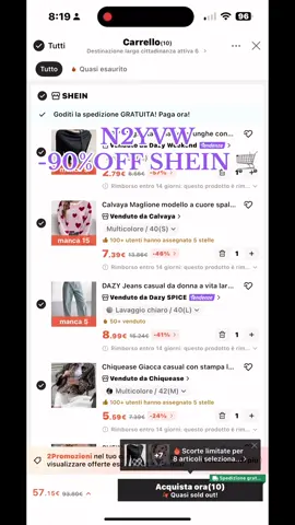 N2YVW  90% OFF SHEIN 🛒🛍️🤑💸 #OOTD #fypppppppppppp #CodiceScontoSHEIN #SHEINMakeup #fyp 