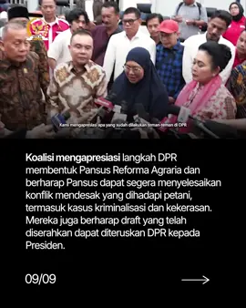 Koalisi Nasional Reforma Agraria (KNARA) mengapresiasi langkah DPR membentuk Pansus Reforma Agraria. Kami berharap Pansus ini juga dapat melibatkan wadah-wadah pergerakan tani untuk dapat merumuskan langkah-langlah penyelesaian berbagai konflik agraria.  KNARA yang sudah memberukan draf rekomendasi yang telah diserahkan ke DPR dapat segera diteruskan kepada Presiden, sebagai wujud nyata komitmen politik dalam menyelesaikan ketimpangan agraria di Indonesia. 📢 Reforma agraria bukan sekadar janji tapi jalan menuju keadilan sosial dan kedaulatan rakyat atas tanah. #Serakahnomics #indonesiaemas #reformaagraria #menangkanpancasila #lawankaumserakahnomics 
