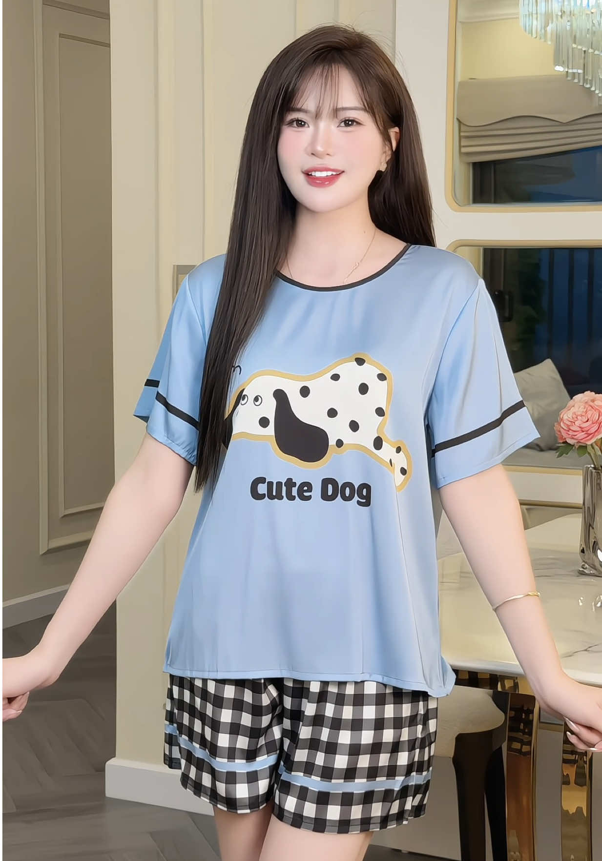 Đồ bộ lụa latin mặc nhà cộc tay #champhanriview #pijama #dobo 