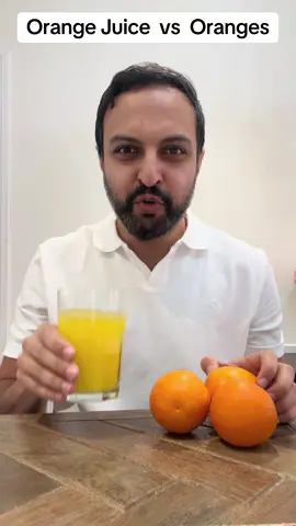 Orange Juice vs Oranges blood sugars effect #orange #bloodsugars #dryasirihsan #fyp #fypp 