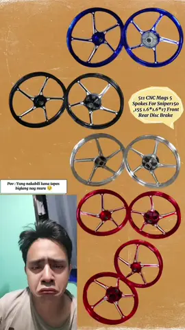 511 CNC Mags 5 Spokes For Sniper150 ,155 1.6*1.6*17 Front Rear Disc Brake#reardiscbrake #fyp #formotorcycle 