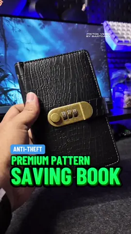 Crocodile Pattern Wallet, Saving Book Large Capacity with Combination Lock Money Book #savingmoney #savings #moneybook #notebook #iponchallenge 