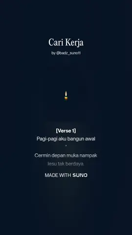 Cari Kerja - Badri M “Rezeki tak pernah salah alamat, cuma masa je kadang lambat.” Lyrics:Badri M #carikerja #sunoaimalaysia #musikmalaysia #ritmaataspuisi #tiktokmalaysia 