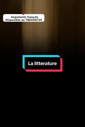 La littérature #education #bac2026 #litterature argument français disponible au 78-600-87-29#pourtoii 
