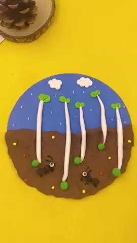 #Use clay to make a creative painting of ants#usa🇺🇸 