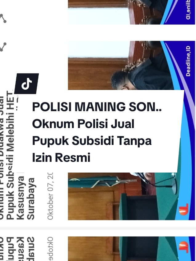 Surabaya (beritajatim.com) – Oknum anggota kepolisian bernama Akhmad Fadholi menjalani sidang perdana di Pengadilan Negeri (PN) Surabaya, Rabu (8/10/2025). Ia didakwa terlibat dalam praktik jual beli pupuk bersubsidi tanpa izin resmi dan menjualnya di atas Harga Eceran Tertinggi (HET).  Artikel ini telah tayang di BeritaJatim.com dengan judul 