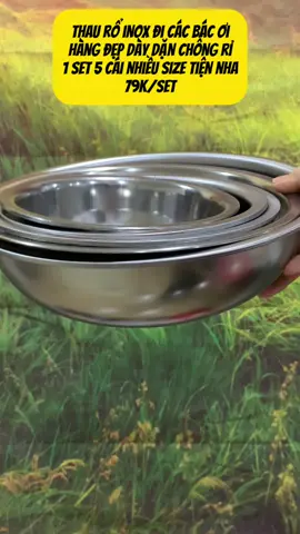 Thau rổ set 5 món tiện lợi chống han chống rỉ #xuhuong #dogiadungthongminh #nauancungtiktok #thauroinox 