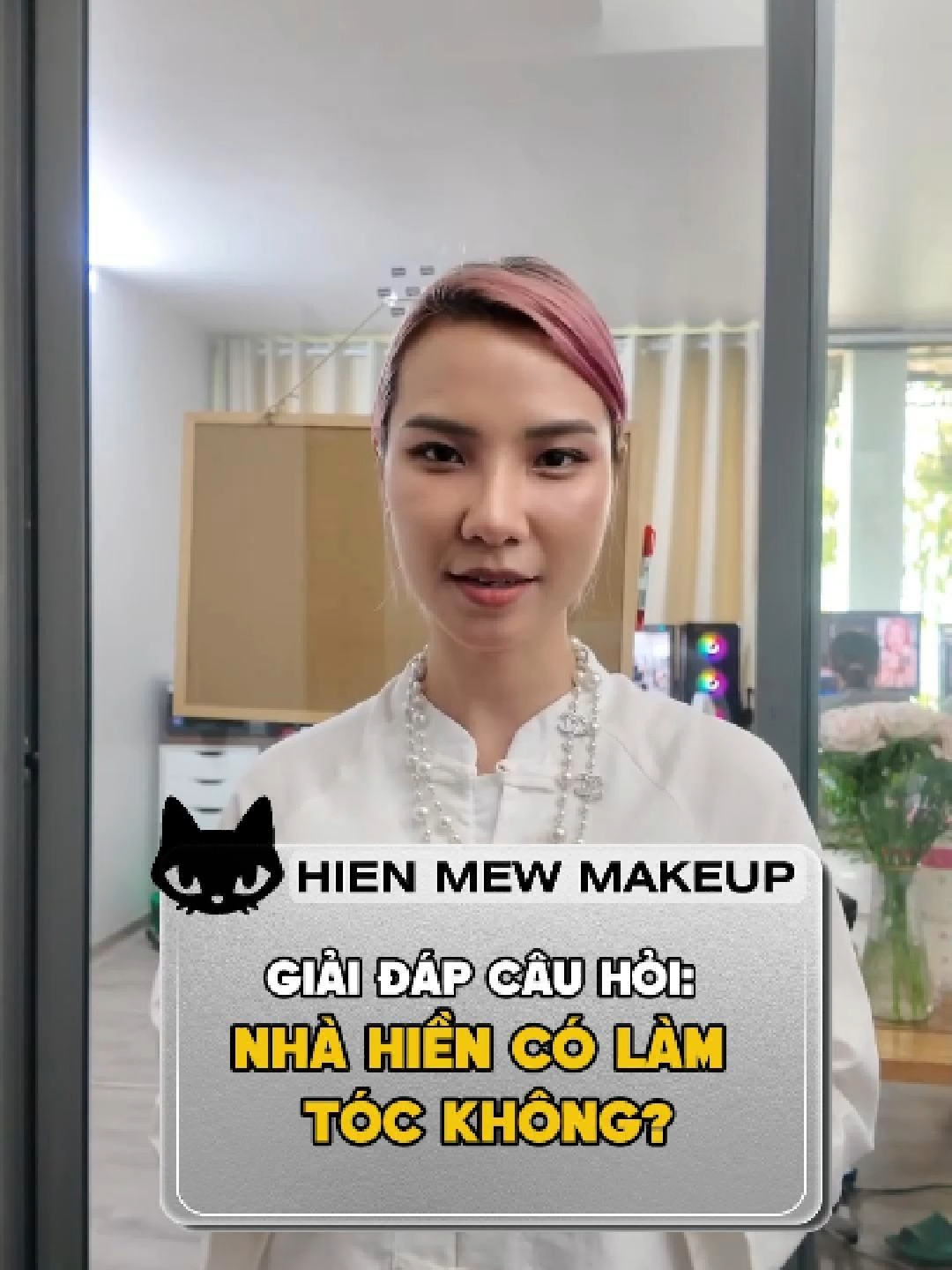 Giải đáp câu hỏi: Nhà Hiền có làm tóc cho khách sau khi make không? #FounderMewArtMakeup #classmakeup #hienmewmakeup #xuhuong#dailyvlog