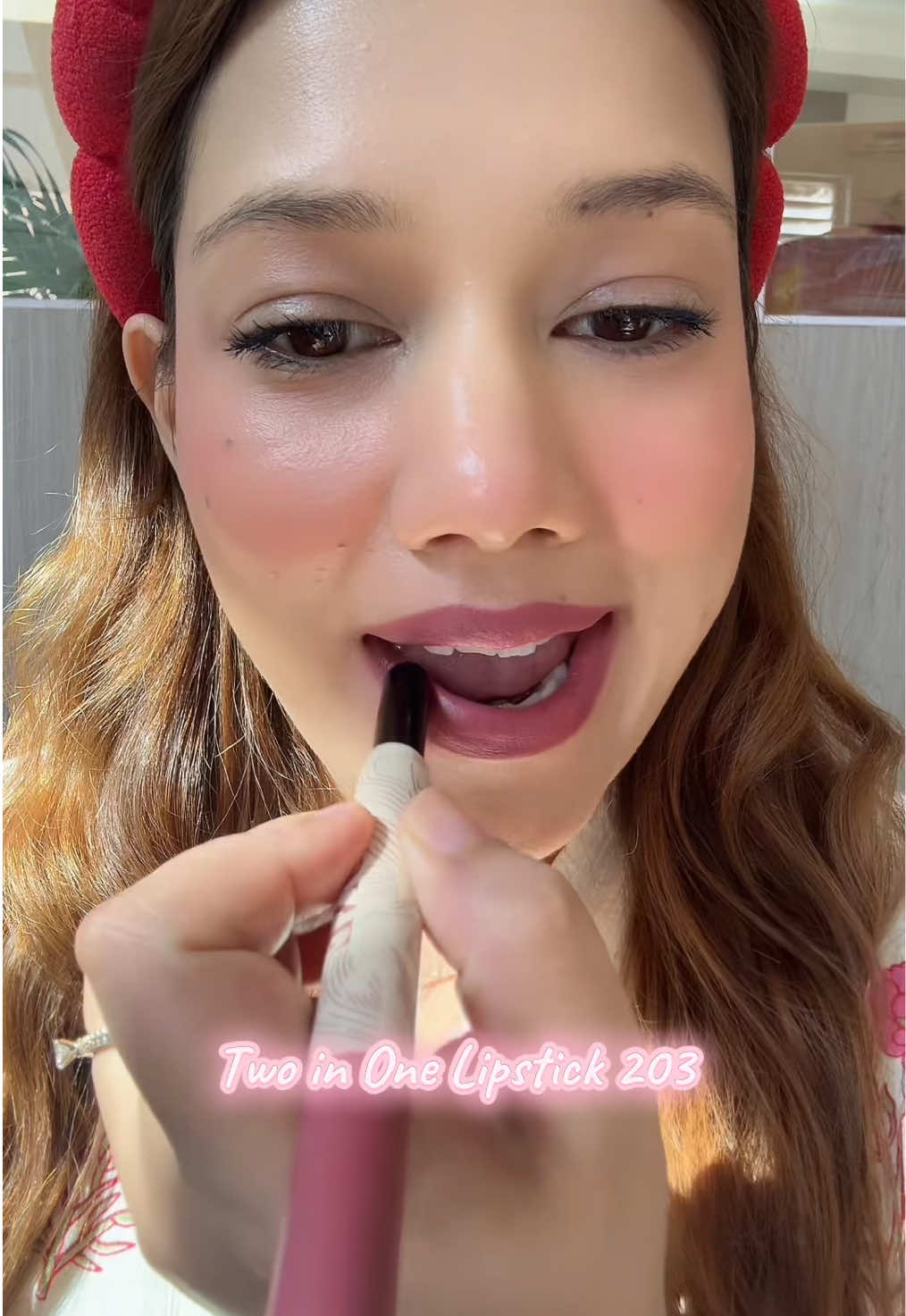 A lipstick that has both lipliner and lipstick! This is character cosmetics’s new Two In One Lipstick 203. Longlasting, glides on smoothly plus comes with a matching lip liner!!  Get it now from www.mishisa.com #mishisa #mishisacosmetics #twoinone #cgaractercosmetics #nepal