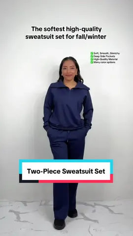 The softest high-quality sweatsuit set perfect for fall or winter!❄️🍂 Many color options!  #sweatsuit #sweatsuitset #twopiecesweatsuit #falloutfit #winteroutfit 