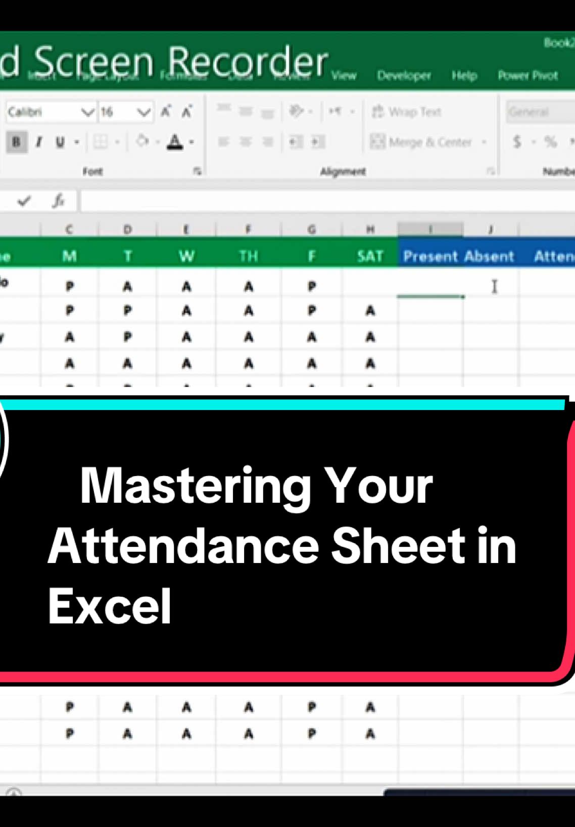 Mastering Your Attendance Sheet in Excel #exceltips, #attendance, #spreadsheet, #tutorial,  #creatorsearchinsights @TikTok LIVE Creator @computerskills14 