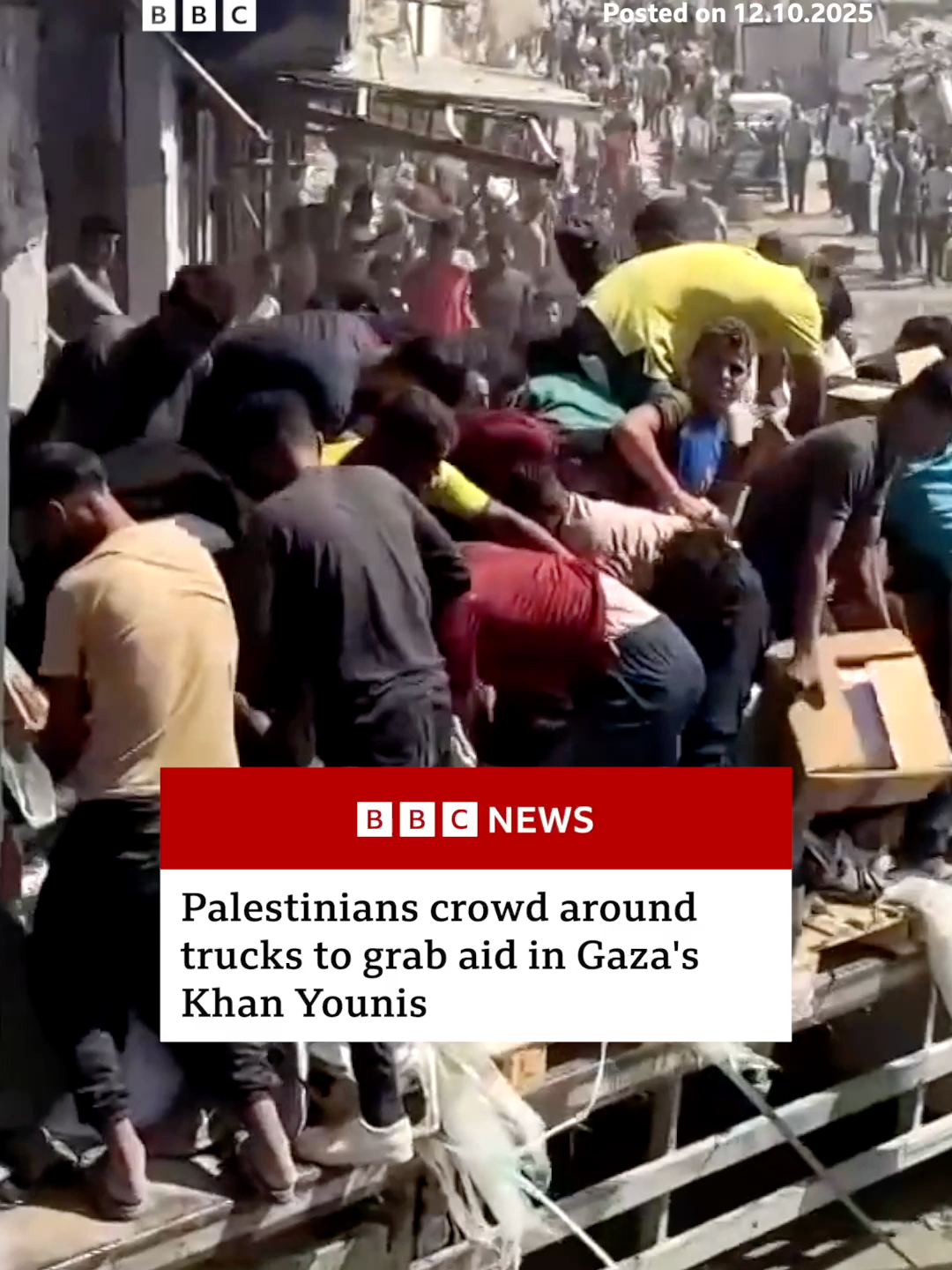 Under the terms of the Israel-Hamas ceasefire deal, the amount of aid entering Gaza is due to be scaled up. The UN estimates that at least 600 aid trucks are needed every day to start addressing Gaza's humanitarian crisis. #BBCNews