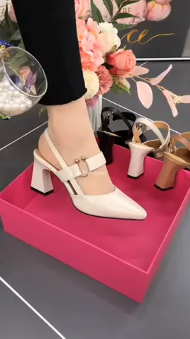 Sepatu Sandal Heels 5cm model cincin dengan tali belakang anti slip🥰#sepatu#SepatuHeels#sepatuantislip 