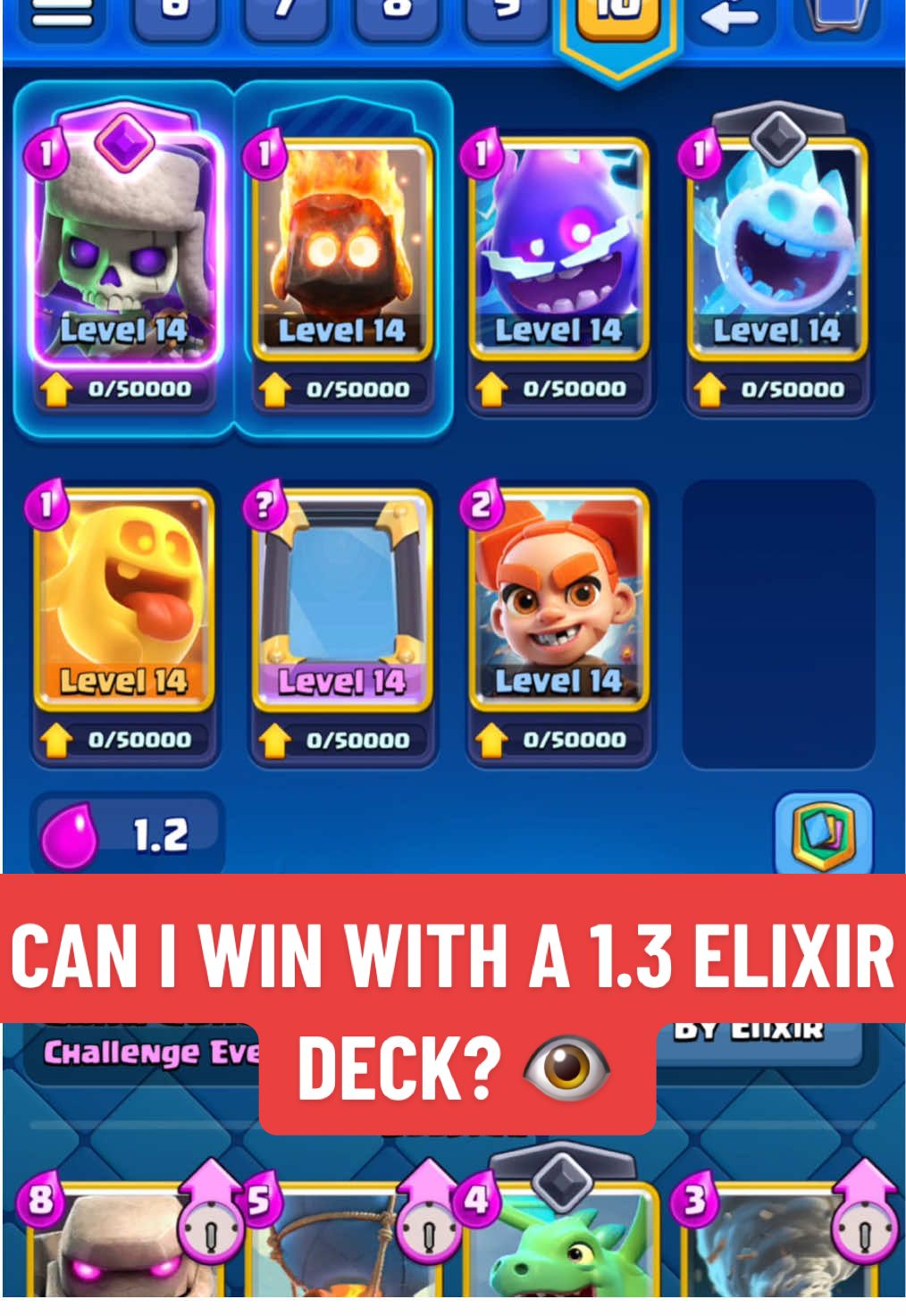 Can I WIN with a 1.3 ELIXIR DECK? 🤔😈 @ClashRoyalVibes  #creatorsearchinsights #challenge #clashroyale #deck #meme 