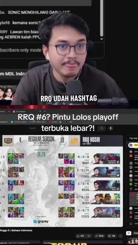 RRQ Hoshi #6? pintu lolos playoff masih terbuka lebar?! @ade  #9embiraMabar #TiupLilinBarengFanny #MLBBIDCreator #rrqhoshi 