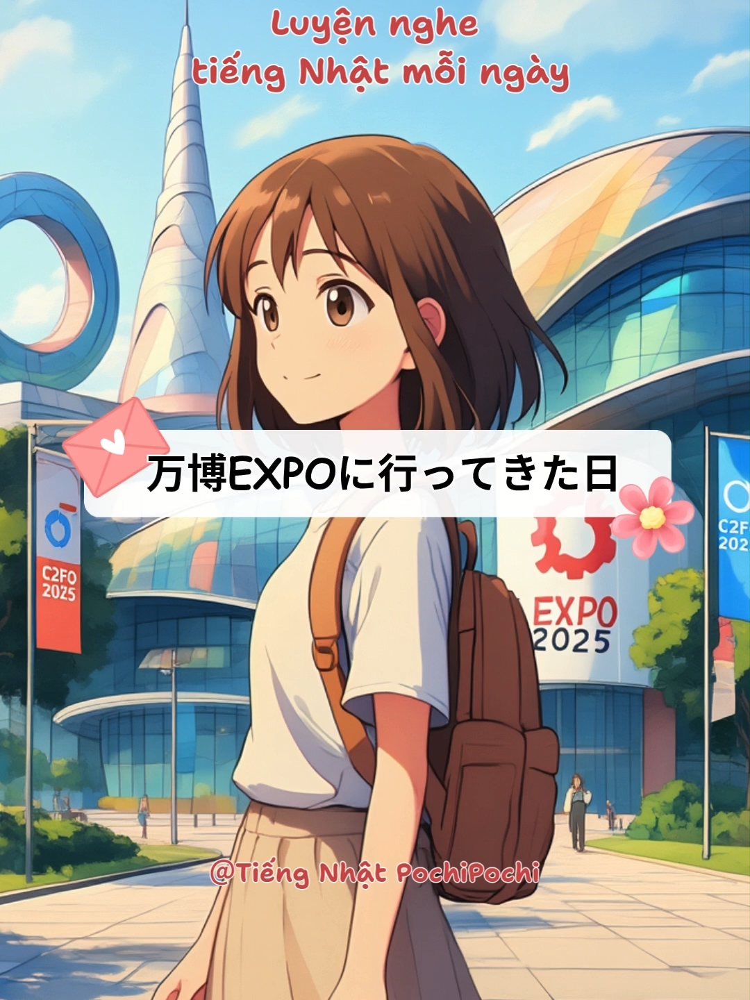 Luyện nghe tiếng Nhật｜Nhật ký 1 ngày đi triển lãm EXPO #hoctiengnhat #shadowing #luyennghetiengnhat #nhatkytiengnhat #expo #tiengnhatpochipochi #fyp