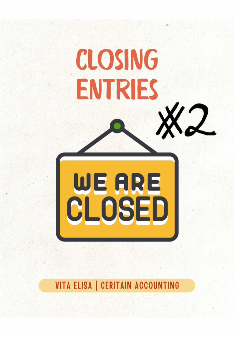 Lanjuuut, Kita buat detail gimana cara buat jurnal penutupan untuk Revenue, Expense, Income Summary dan Dividends. Mungkin di tengah agak goyang-goyang dikit videonya soalnya si phone holdernya kesenggol 🫣🫣 tapi gapapa yaaa, semoga tidak mengurangi esensi materi jurnal penutup. Semoga bermanfaat 😎✨ #jurnal #akuntansi #accounting #kuliah 