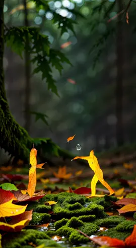 Rain drops bouncing off the leaves 🍂 🌧️ 