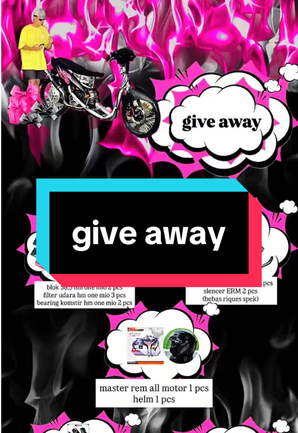 holla manteman kita give away ya😇follow akun di bawah ya jan lupa sama instagramnya juga biarbisa dapetin give awaynya jan lupa simpen di sound ini vidio cinematik nya hastag kita contoin di bawah ya @HMone racing @ERM KNALPOT @Jangeby Official @ASR Indonesia @bos sawit #miotensi #hmone #erm #jangeby #asrindonesia 