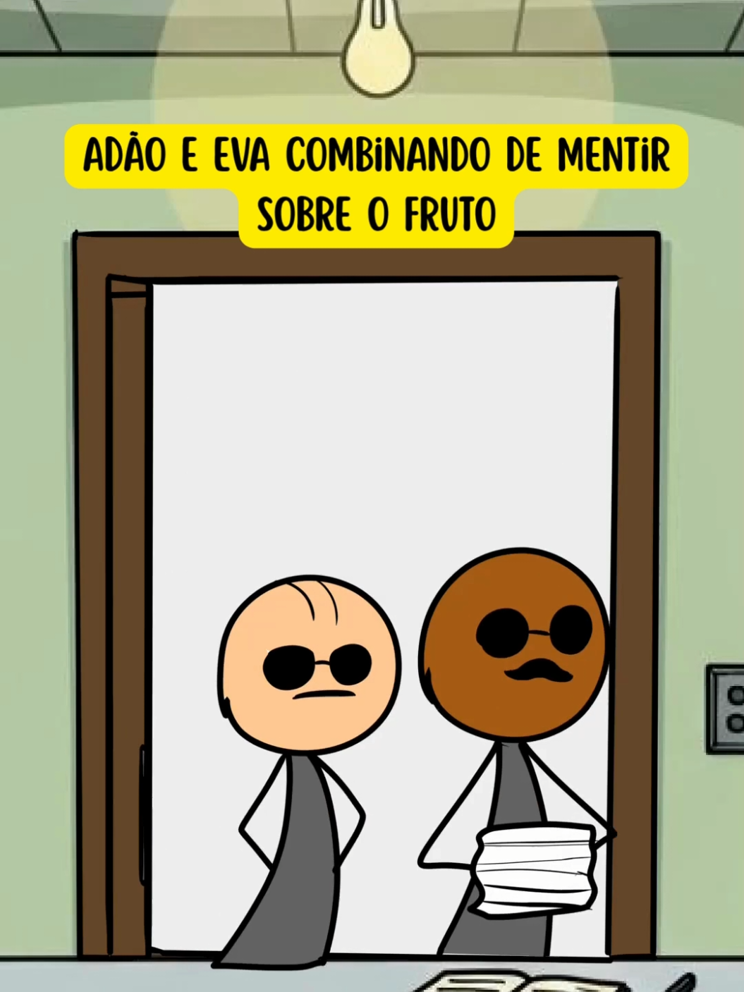 Adão e Eva combinando de mentir sobre o fruto proibido #humor #humortiktok #humorcristao #humorgospel 