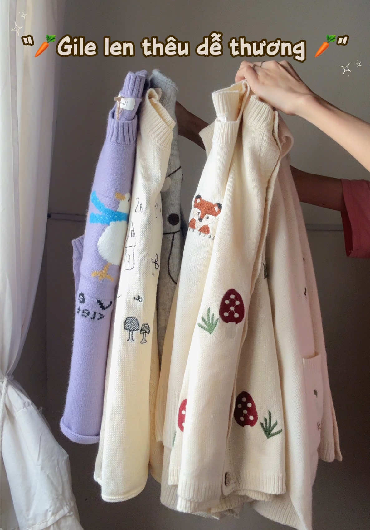 “🥕Gile len thêu dễ thương 🥕” #áogile #gilelen #gilelenxinh #aogile 