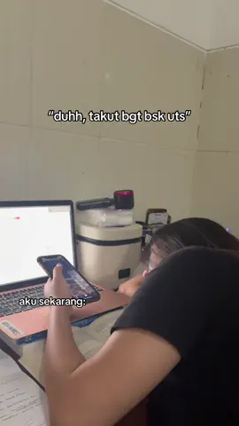 10 menit belajar, sisanya scroll tiktok🫣 #mahasiswa #uts #belajar #fyp 