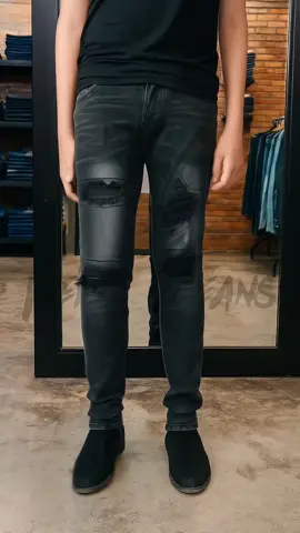 Weird Jeans - Austin Black - Celana Jeans Pria Slimfit Strech Ripped Tambal Denim Nyaman Stretch#celanajeans #panjangpria #slimfitdenim#nyamandipakai #fypシ゚ 