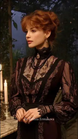 Aesthetic. Chocolate and marsala Edwardian dress ✨️✨️✨️@Kling AI #Victorian #aesthetic #klingaicpp #zulfiiaermakova #dress 