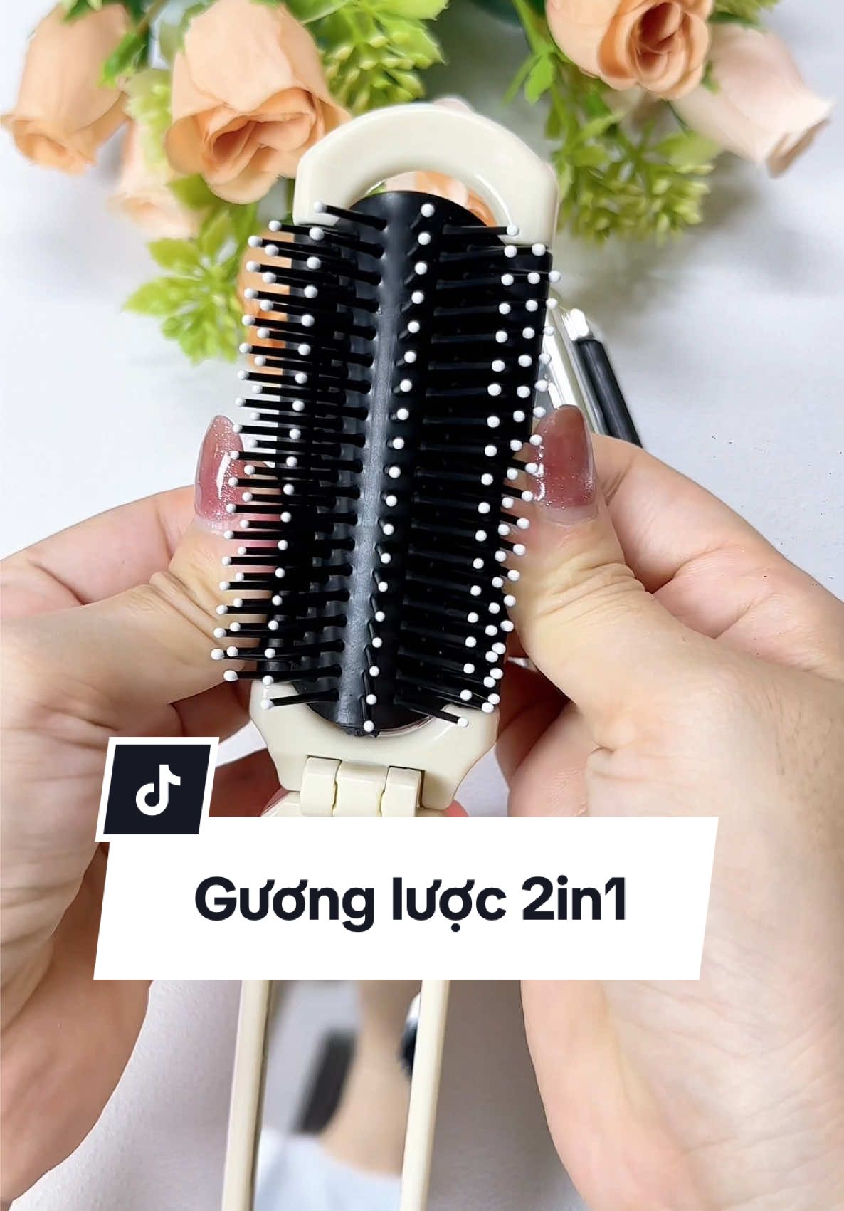 Gương lược mini gấp gọn #huongreview #luocgapgonkemguong #guongluoc #ilovetiktok 