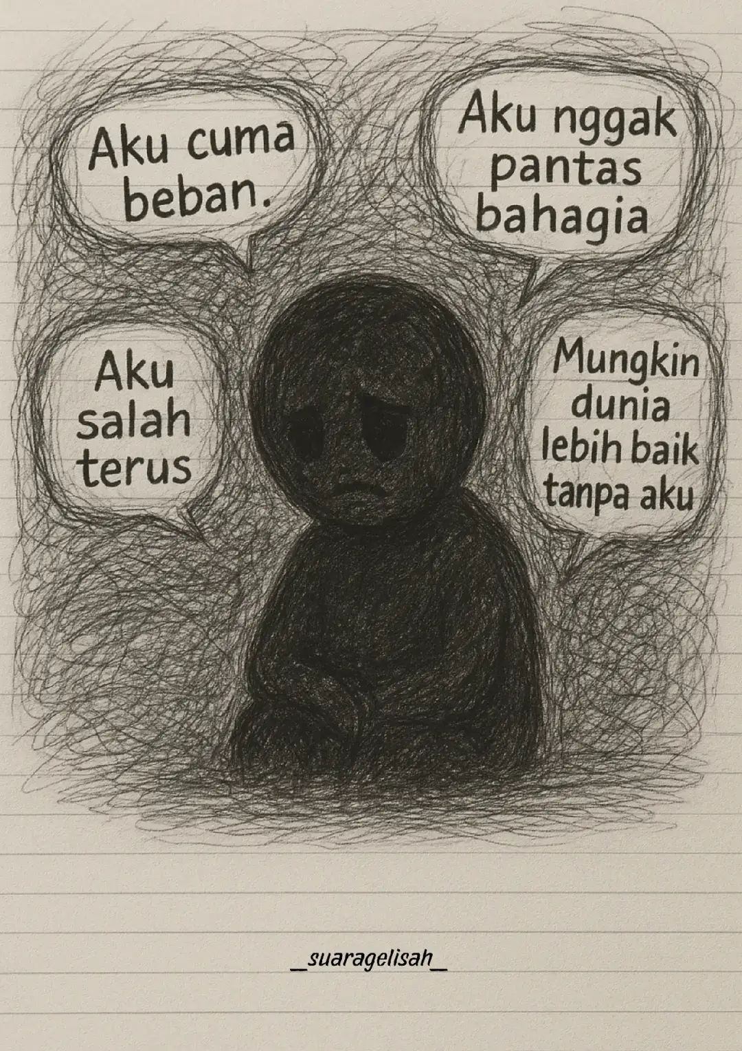 Kadang kita suka lupa kalau diri ini juga manusia. Kita salah sedikit, langsung nyalahin diri sendiri. Kita gagal sekali, langsung ngerasa nggak pantas bahagia. Padahal… nggak ada manusia yang bisa kuat terus. Pikiran kayak “Aku cuma beban” atau “Mungkin dunia lebih baik tanpa aku” itu bukan kenyataan — itu cuma suara dari rasa sakit yang belum sempat dipeluk. Kamu bukan gagal, kamu cuma sedang belajar bertahan. Ingat, kamu nggak sendirian. Banyak orang juga pernah ngerasa hancur kayak gitu. Tapi mereka bangkit lagi — dan kamu juga bisa. Nggak apa-apa kalau sekarang belum bahagia. Nggak apa-apa kalau masih berantakan. Yang penting kamu masih mau mencoba, meski pelan. Karena dunia ini… masih butuh kamu, masih butuh senyummu, masih butuh versi terbaikmu yang sedang tumbuh #fyppppppppppppppppppppppp #vibes #music #viral 