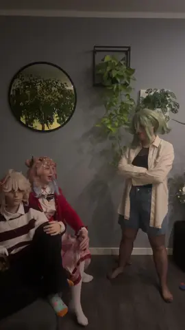 Inazuma meet 🤤  Itto: me Kuki: @Drukarciara 🤩😍🥹😋  Kokomi: @୧ ‧₊˚ 💕 ⋅ ＩＲＵＳ⋅ ˚  Kazuha: @mihryo!!!❤️  #GenshinImpact #fyp #cosplay #itto #kokomi 